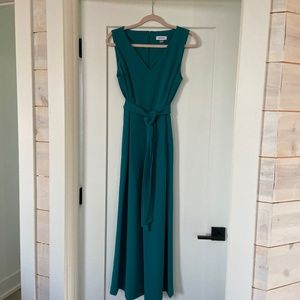 Calvin Klein Teal V-Neck Pant set w/zipper back